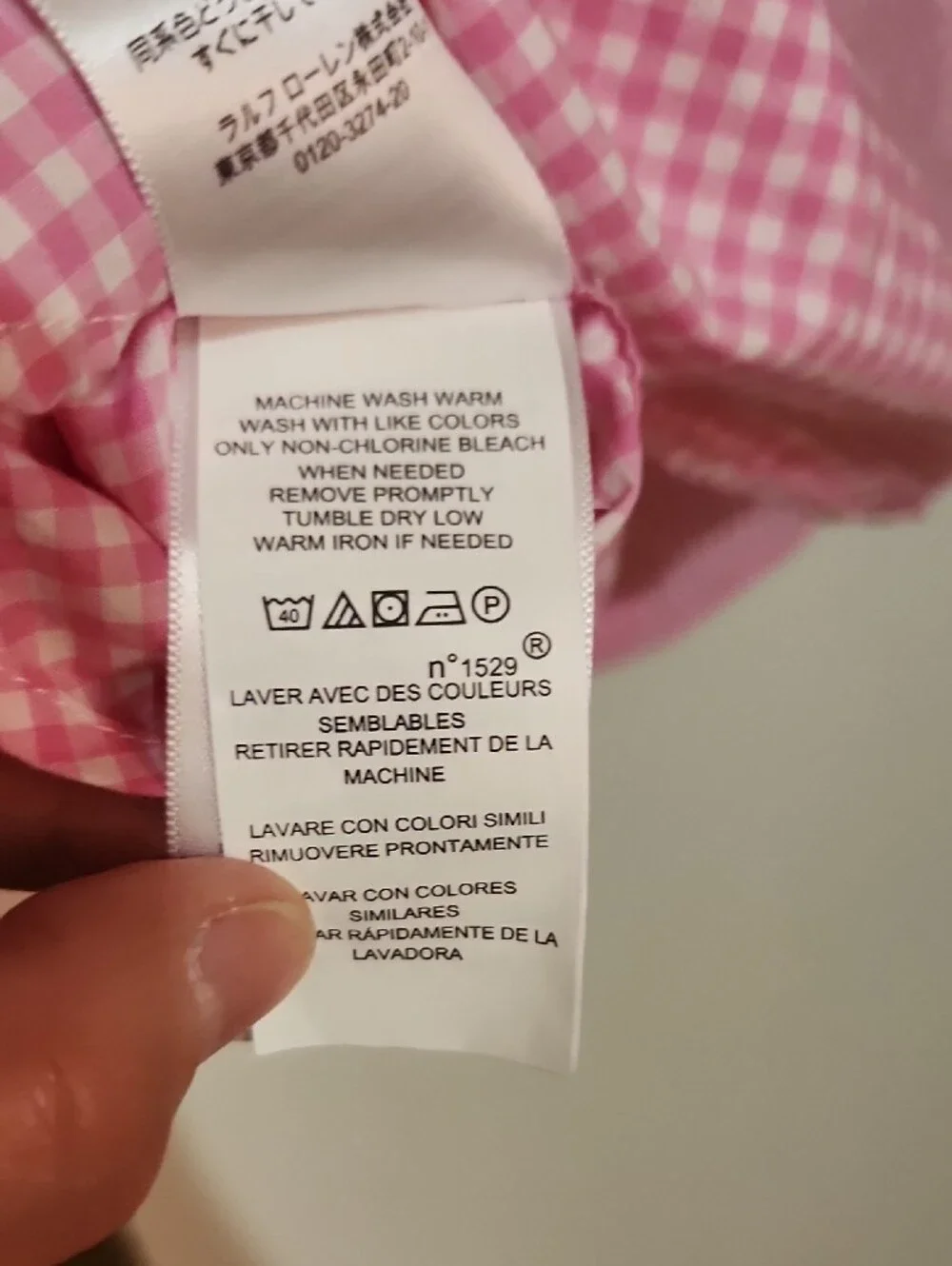 Ralph Lauren Pink Gingham Collared Shirt
